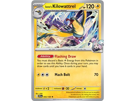 Iono's Kilowattrel (Rare/Reverse Holofoil)